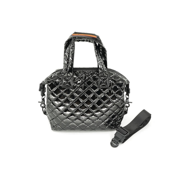 QUILTED PATENT BAG