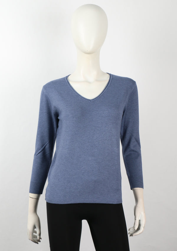 3/4 SLEEVE V NECK PULLOVER