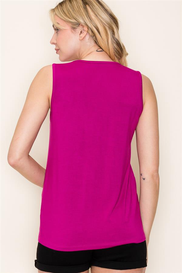 DOUBLE V NECK TANK ( in black only)