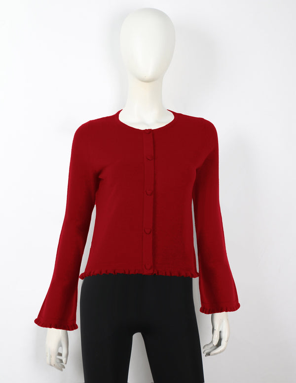 FAUX HEART BUTTON PULLOVER