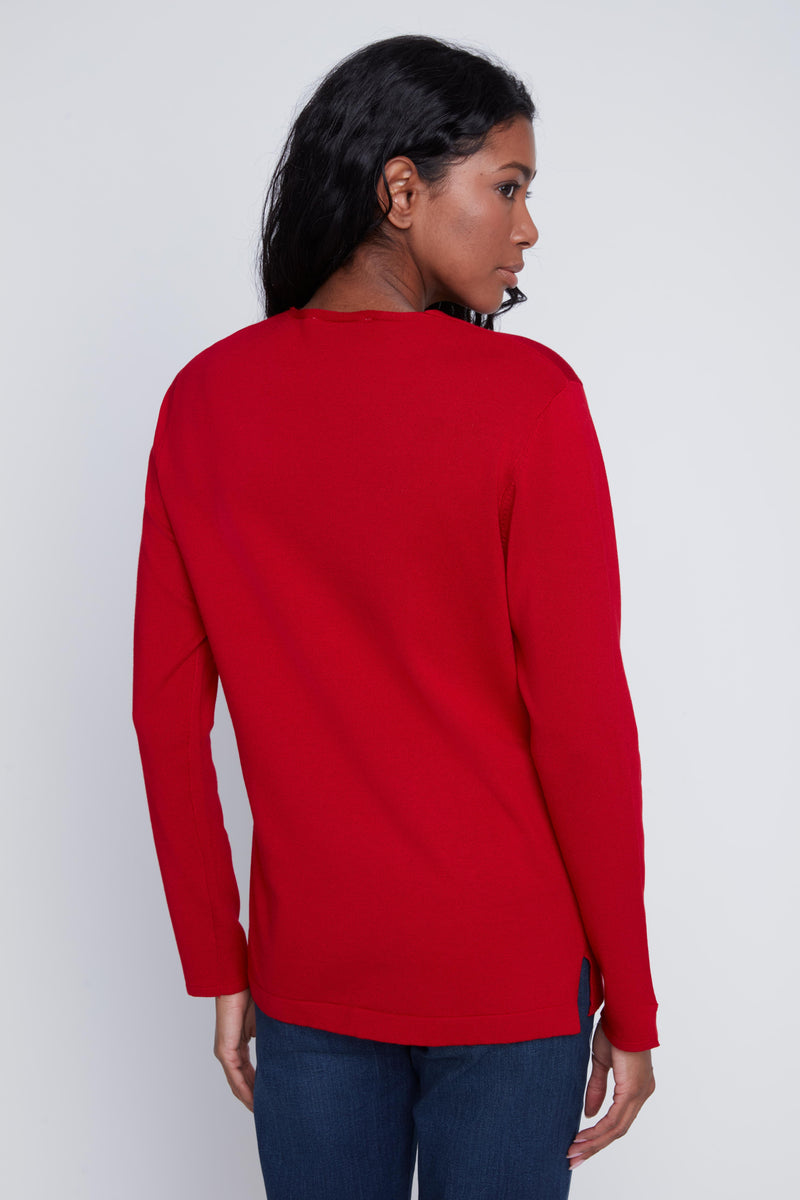 LONG SLEEVE V NECK TOP