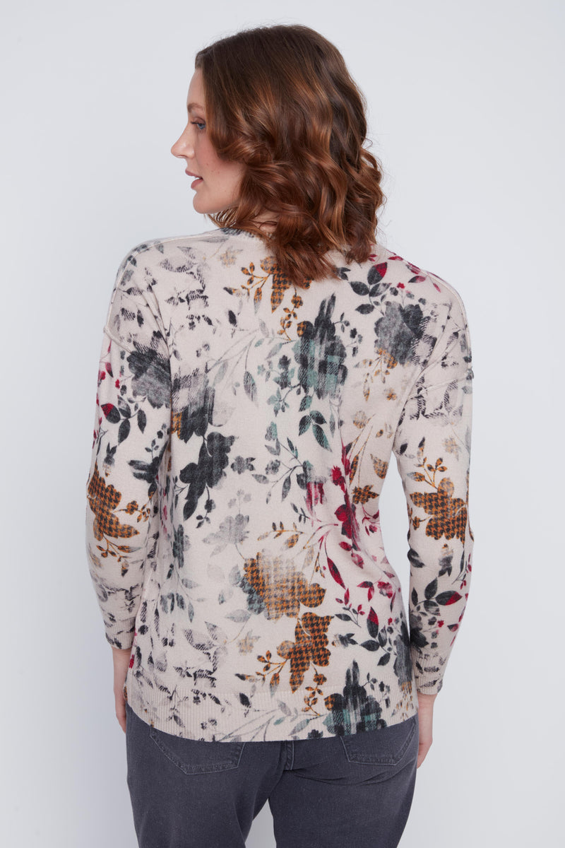 LT WEIGHT PRINTED SWEATER
