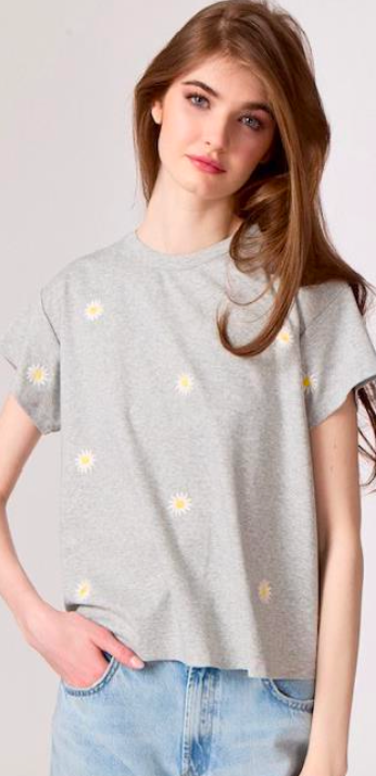 TEE WITH DAISIES (available only in White)