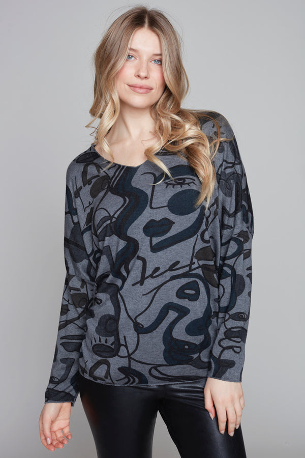 PISCASO PRINTED SWEATER