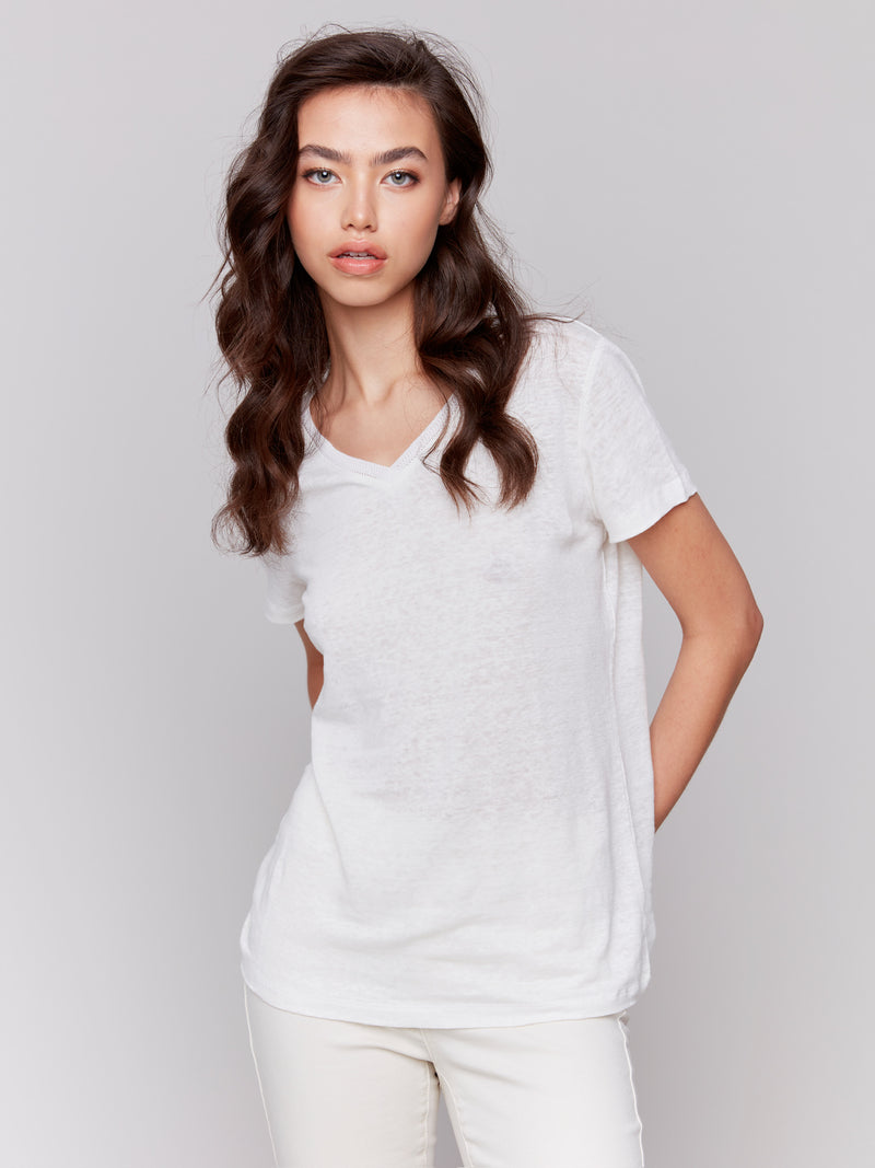 SHORT SLEEVE LINEN TEE SHIRT