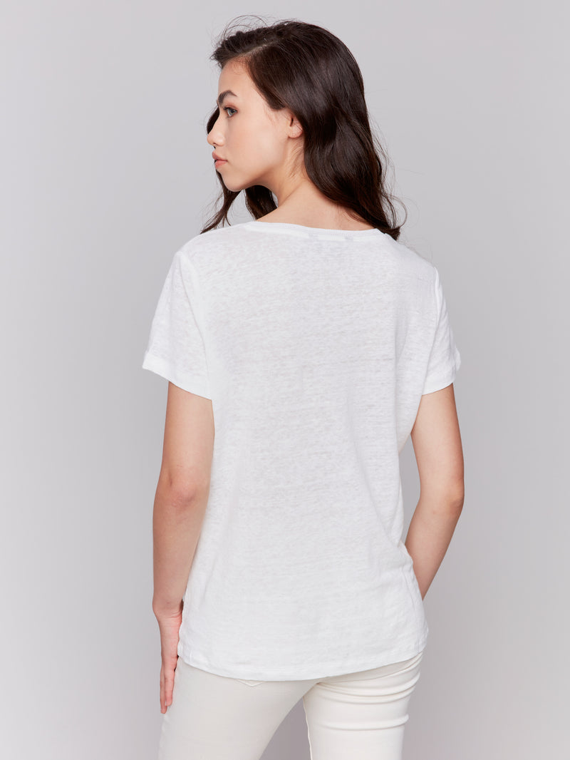 SHORT SLEEVE LINEN TEE SHIRT