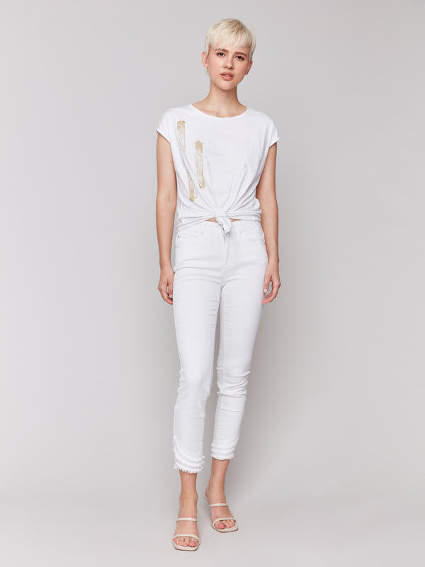 FOIL PRINT KNOT TEE