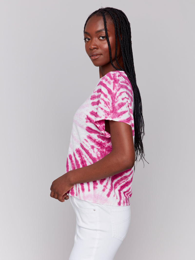 TYE DYE V NECK TOP