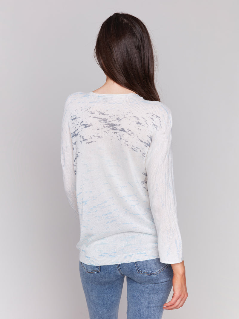 SWIRL PRINT KNIT SWEATER