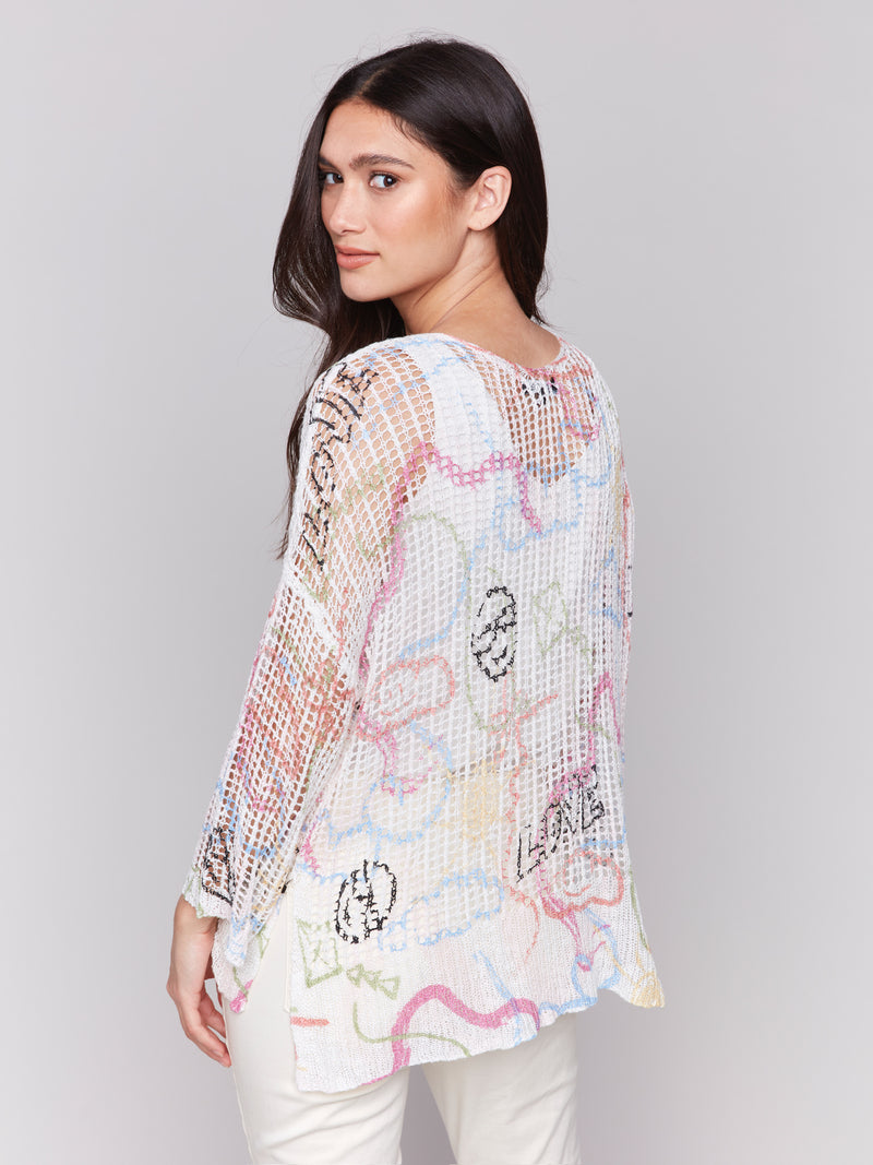 3/4 SLEEVE LOOSE KNIT SWEATER