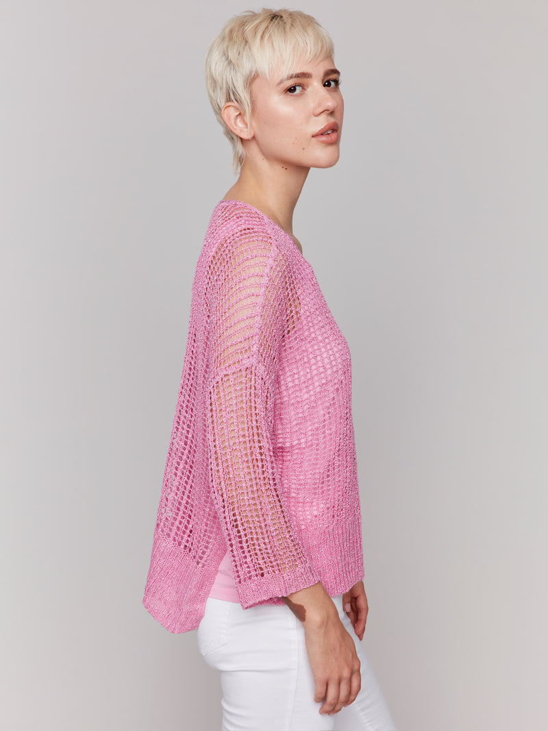 3/4 SLEEVE KNIT SWEATER