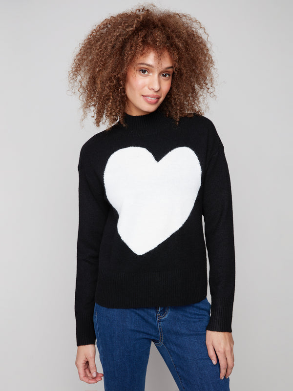 HEART MOCK SWEATER