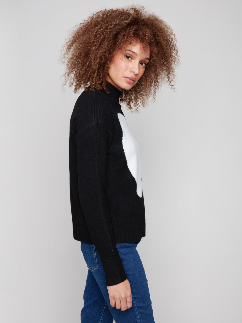 HEART MOCK SWEATER