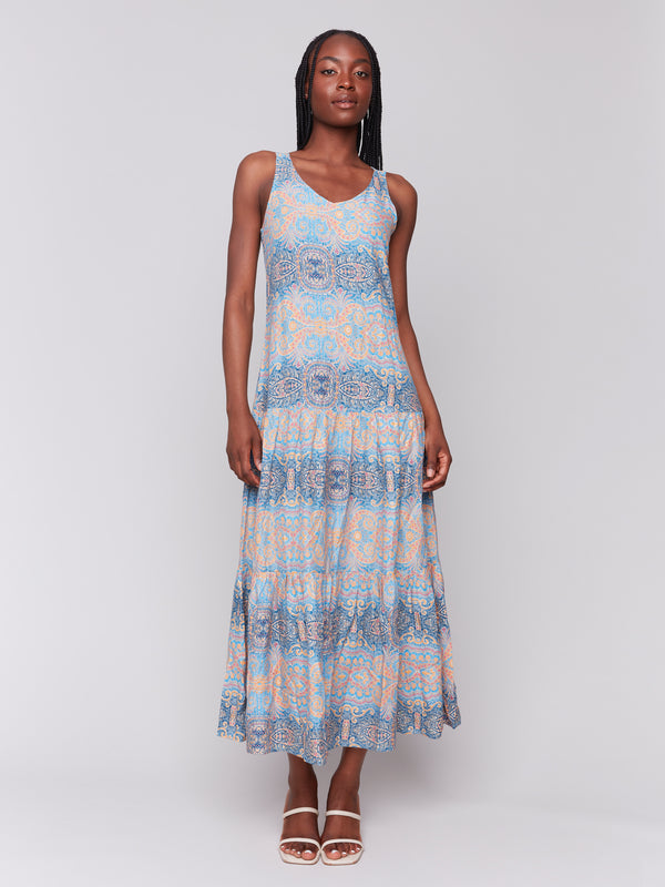 PRINTED TIERED MAXI DRESS