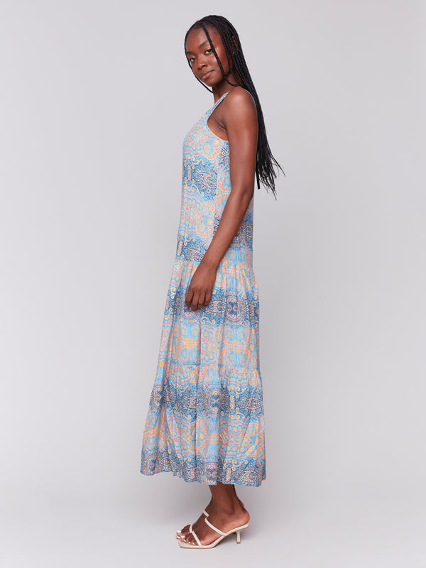 PRINTED TIERED MAXI DRESS