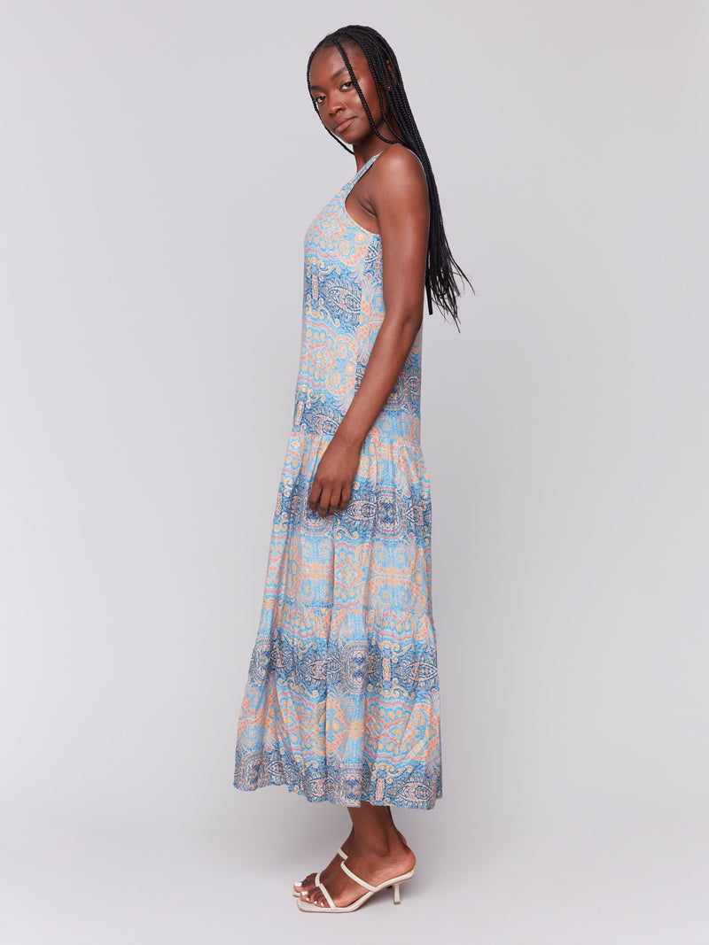 PRINTED TIERED MAXI DRESS