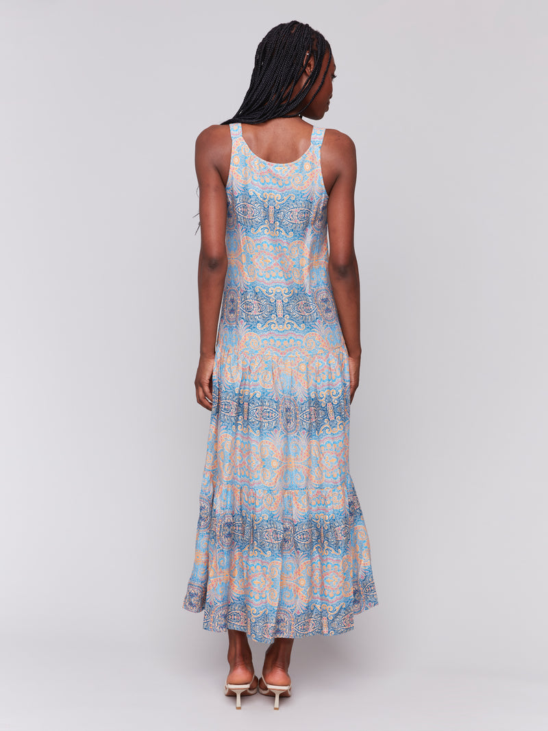 PRINTED TIERED MAXI DRESS