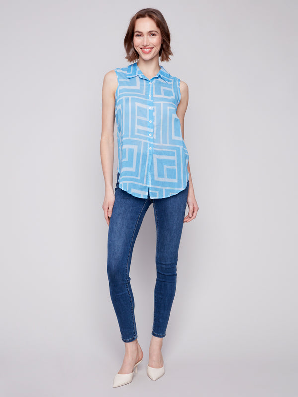 PRINTED TIE FRONT TANK