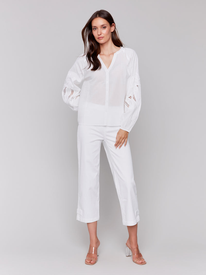 LONG SLEEVE BLOUSE WITH EMBROIDERY