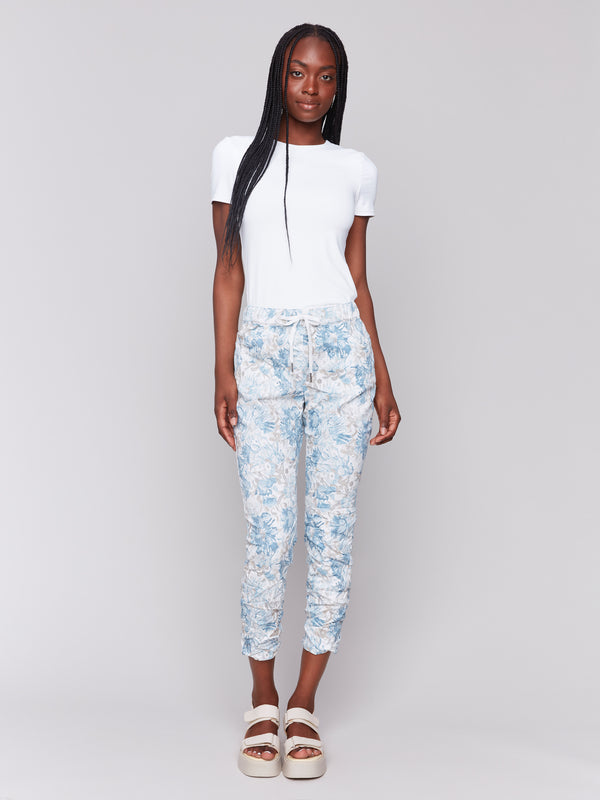 PRINTED CRINKLE JOGGER