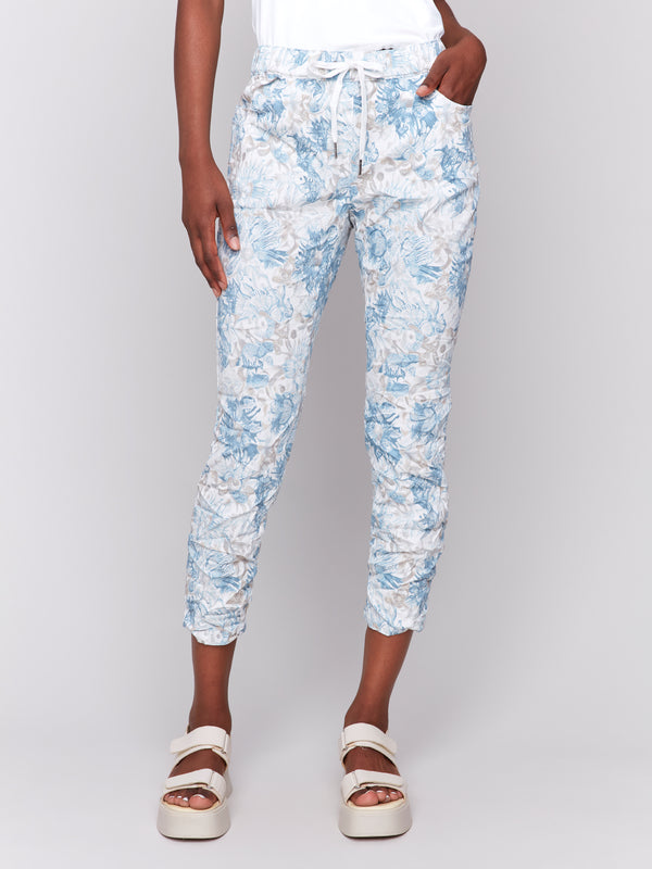 PRINTED CRINKLE JOGGER