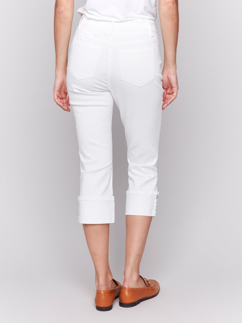 JEAN CAPRI WITH SNAP HEM DETAIL (available in 2 colors)