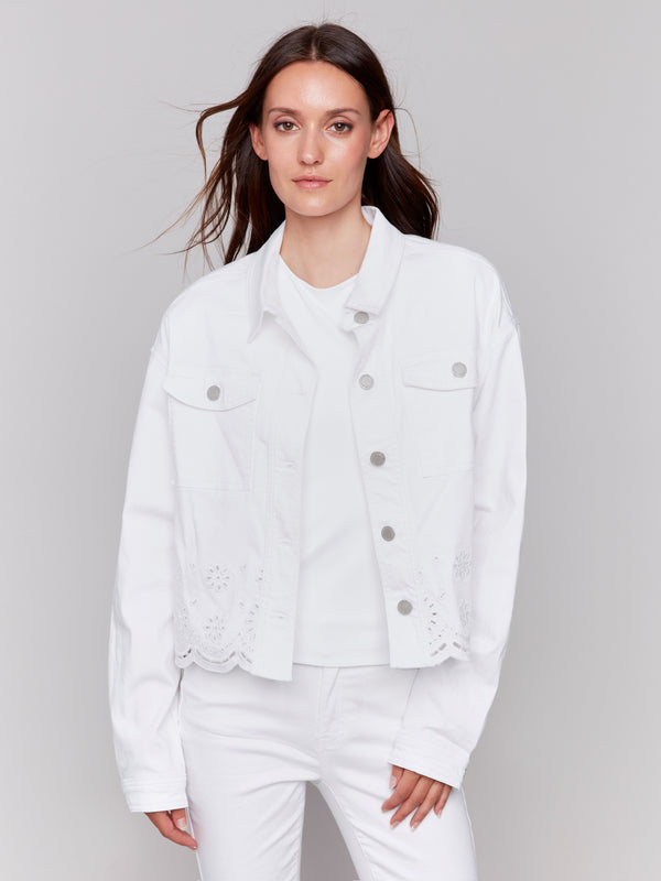 EYELET JEAN JACKET