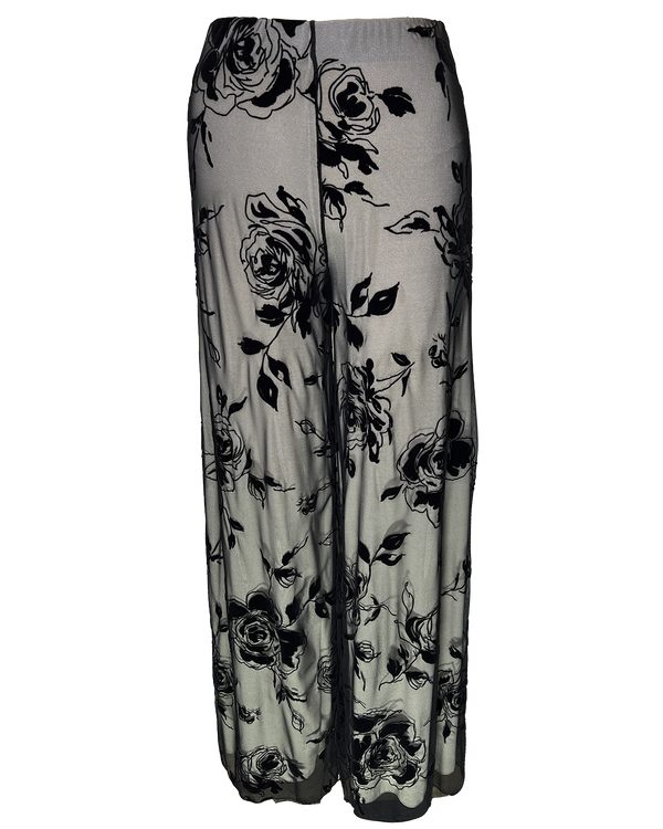 PRINTED BURNOUT VELVET PANT