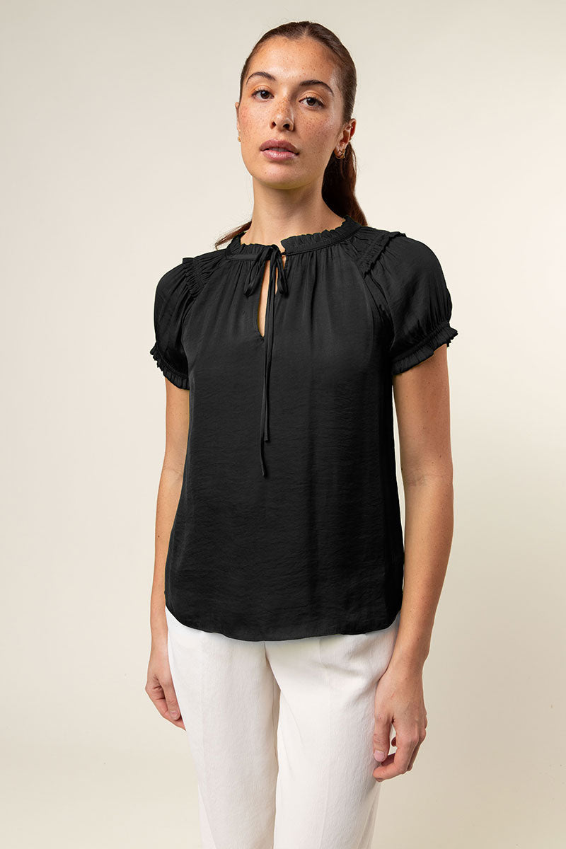 RAGLAN SLEEVE WITH RUFFLE NECK (2 COLORS)