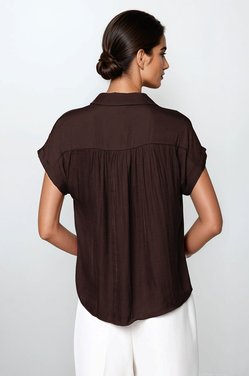 SHORT SLEEVE BUTTON DOWN TOP (available in 3 colors)