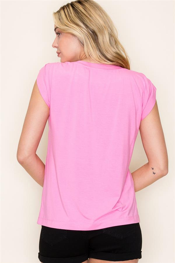 ROUCHED SHOULDER TOP ( available in 2 colors)