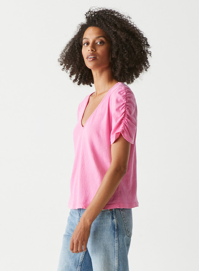 JOSIE WITH RUCHED SLEEVES (available in palm)