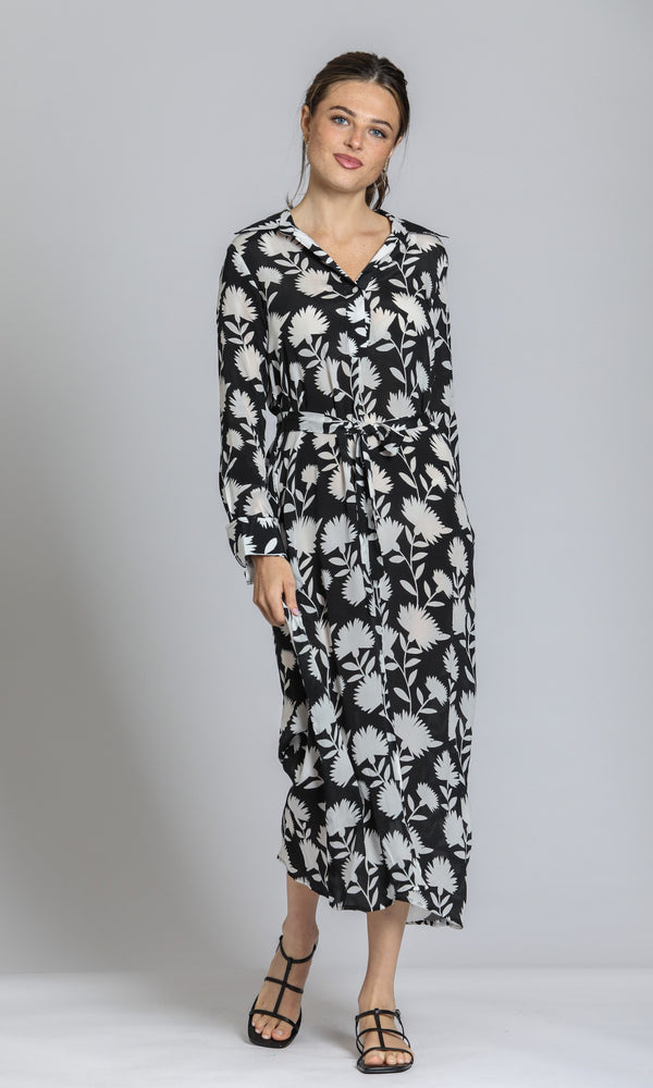 PRINTED LONG SLEEVE DRESS