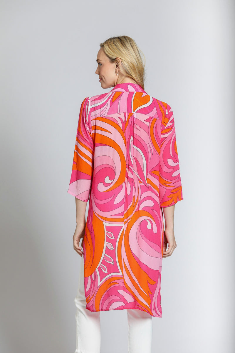 3/4 SLEEVE PRINTED KIMONO