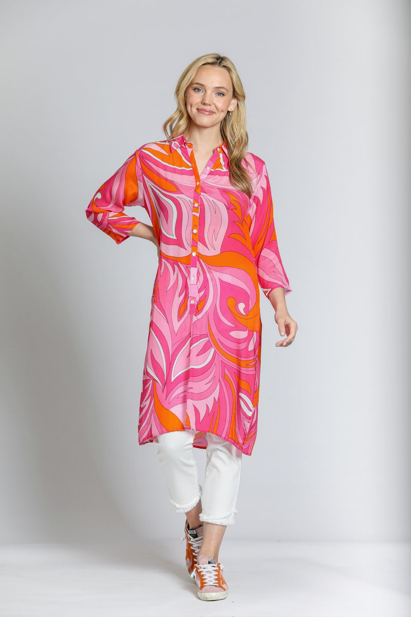 3/4 SLEEVE PRINTED KIMONO