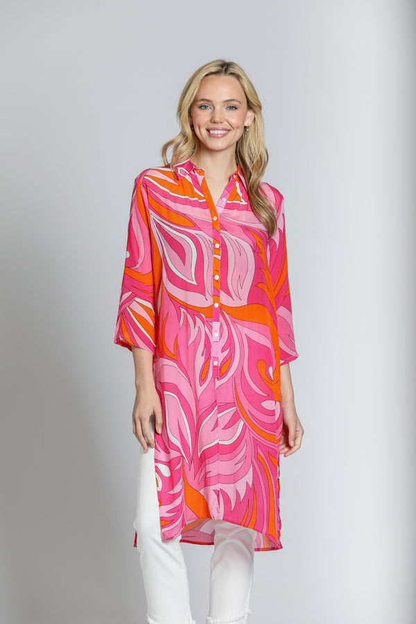 3/4 SLEEVE PRINTED KIMONO
