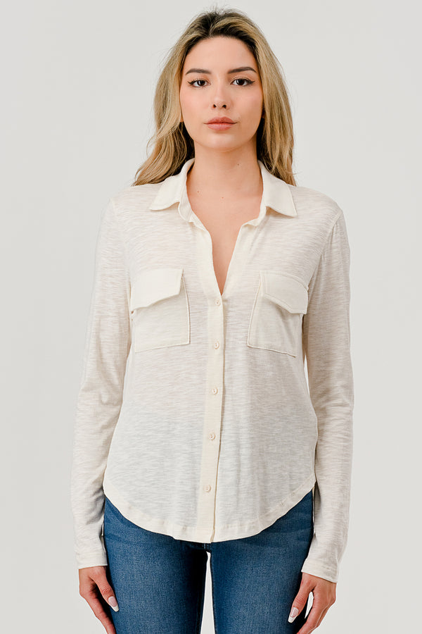 SLUB BUTTON SHIRT