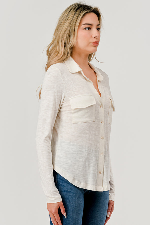 SLUB BUTTON SHIRT