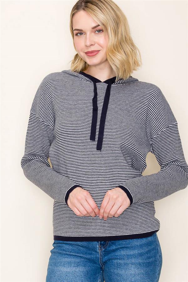 HOODED WAFFLE TOP