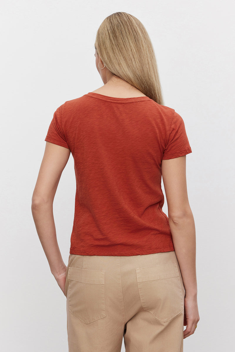 SHORT SLEEVE V NECK (available only in merlot & ecru)