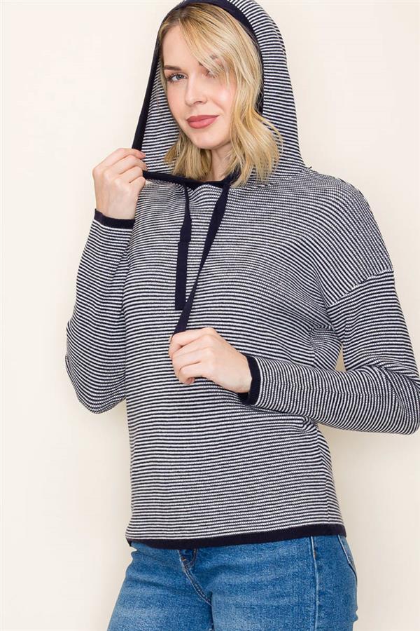 HOODED WAFFLE TOP