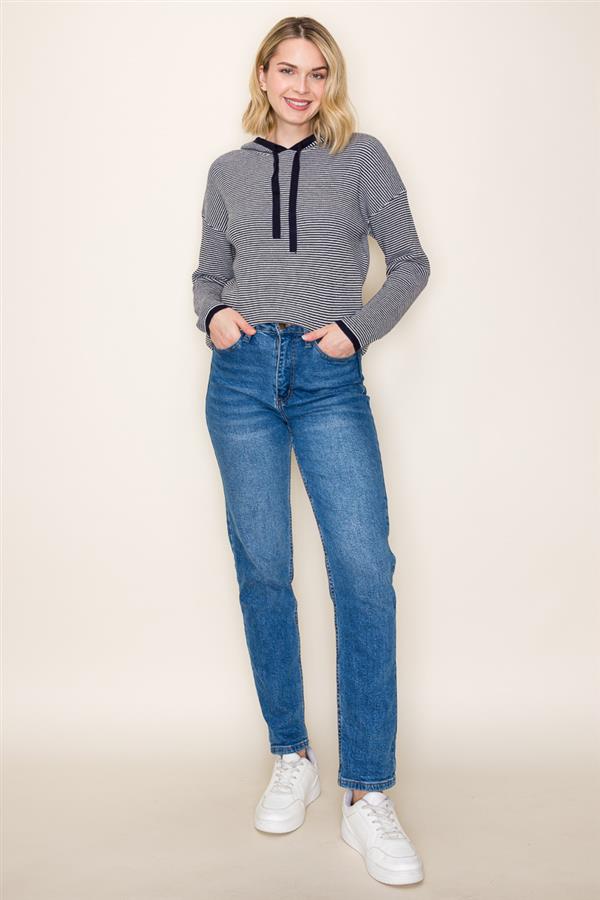 HOODED WAFFLE TOP