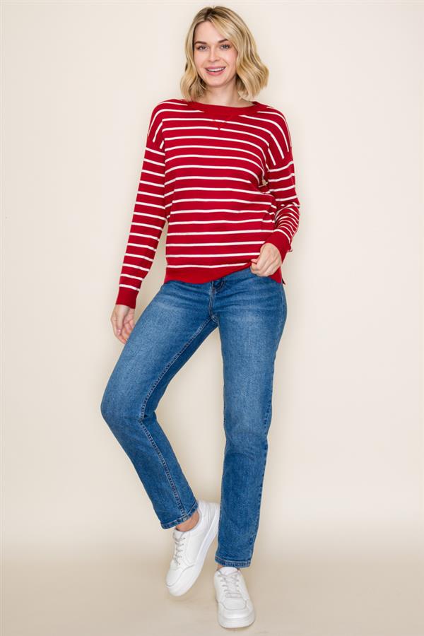 STRIPE CREW NECK SWEATER (available in 2 colors)