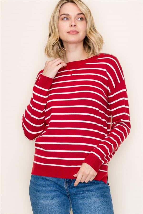 STRIPE CREW NECK SWEATER (available in 2 colors)