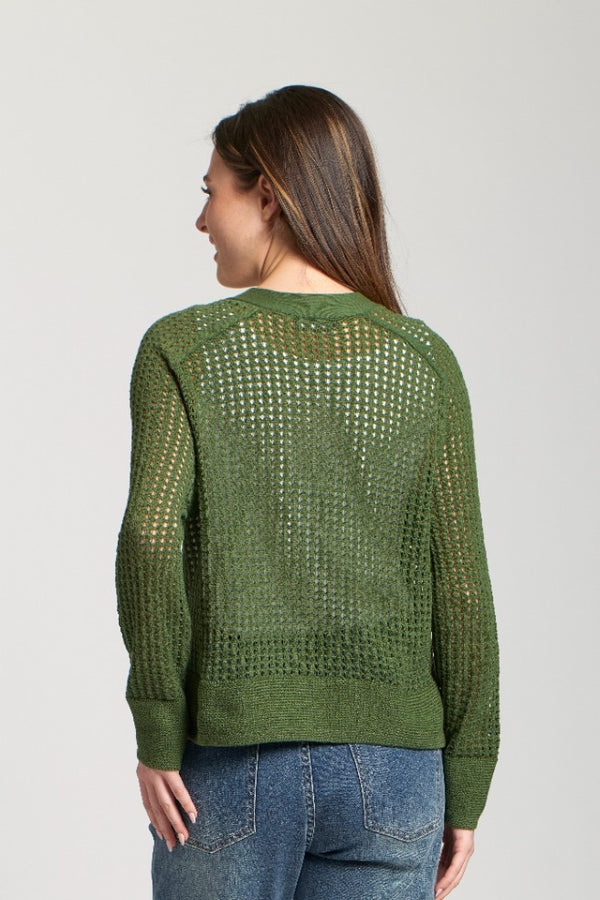 OPEN KNIT CROPPED CARDI