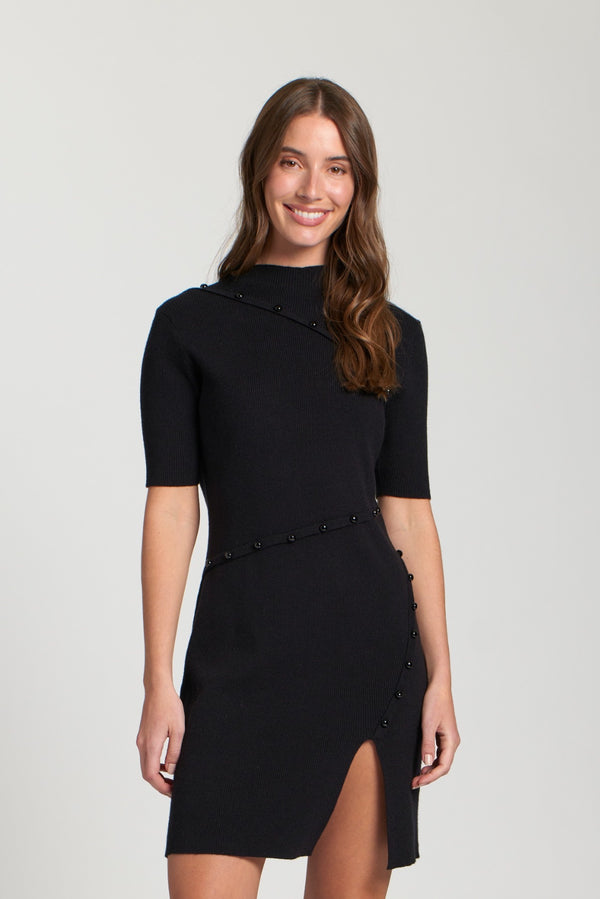 SWEATER DRESS WITH ASYMMETRICAL SEAM
