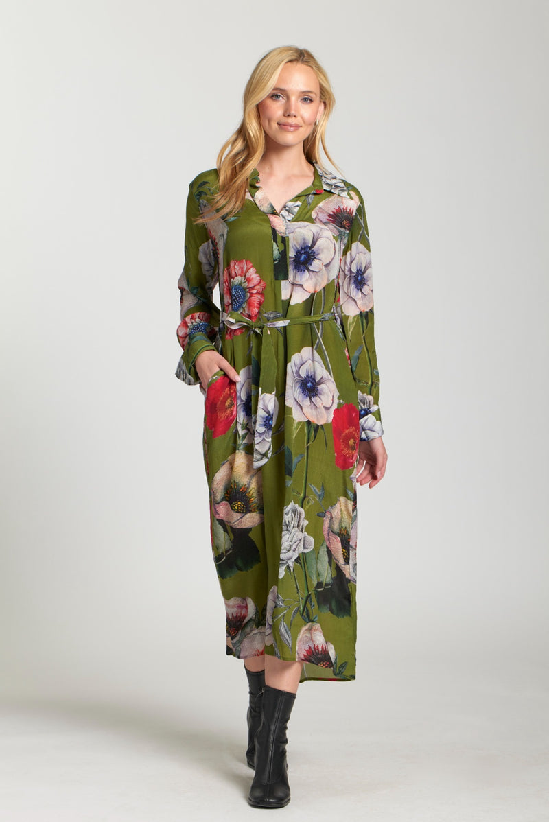 PRINTED LONG SLEEVE DRESS