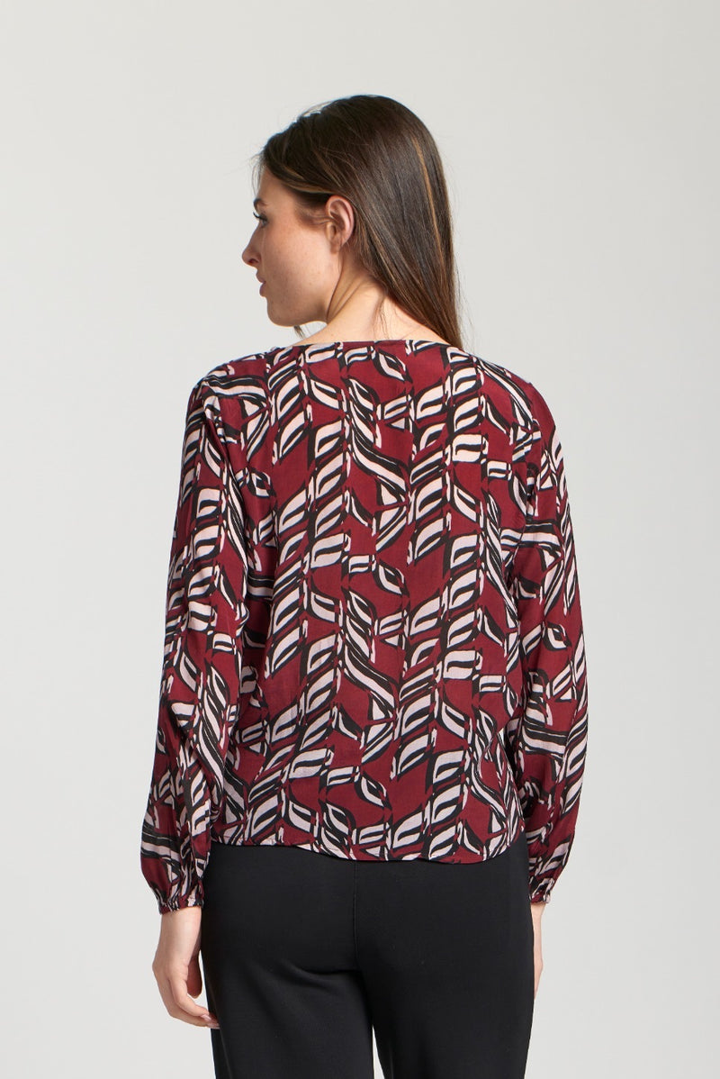 PRINTED TIE FRONT BLOUSE (available in 2prints)