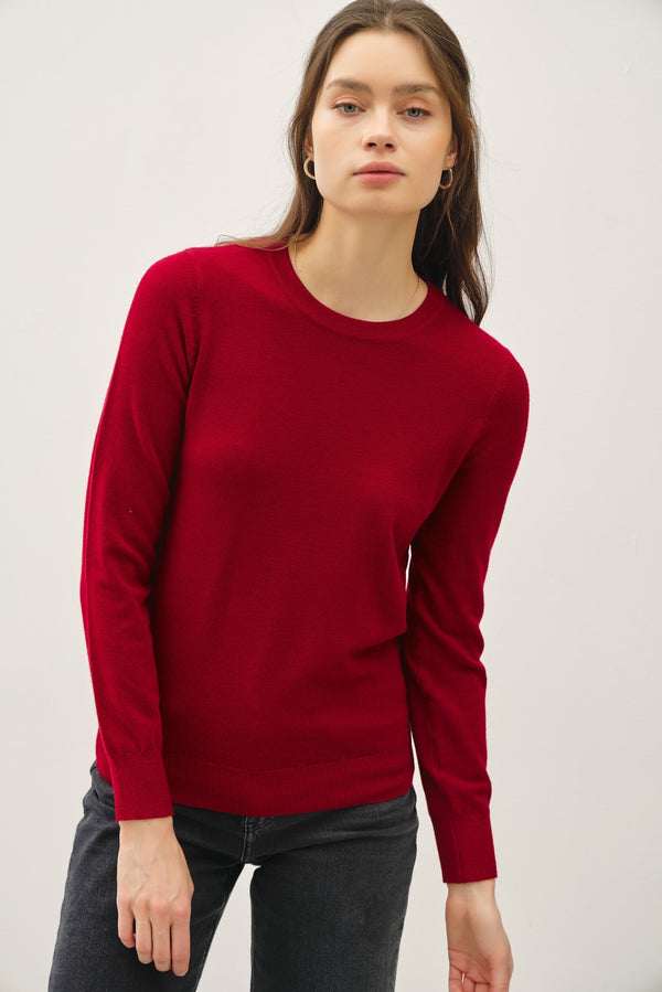 ROUND NECK CLASSIC SWEATER (available in 4 colors)