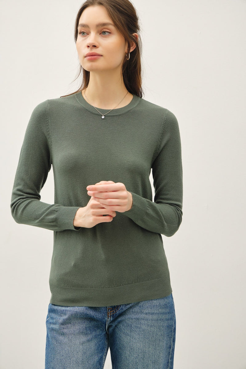 ROUND NECK CLASSIC SWEATER (available in 4 colors)